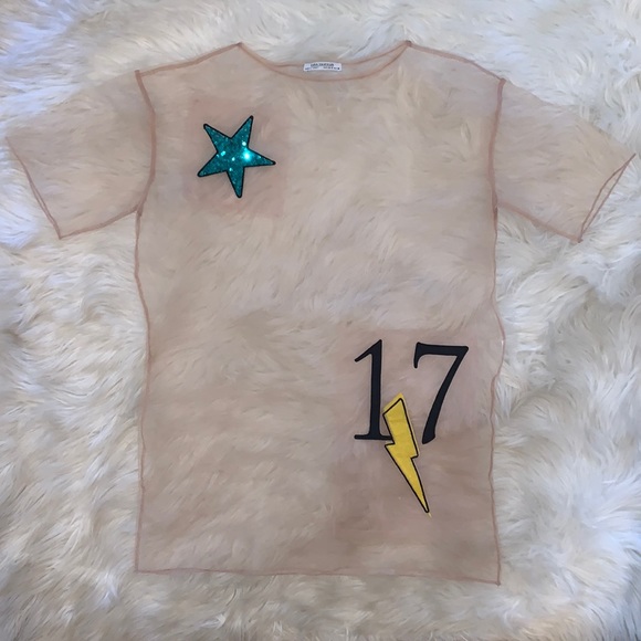 NWOT Zara Oversized Tull Tee - Picture 1 of 5